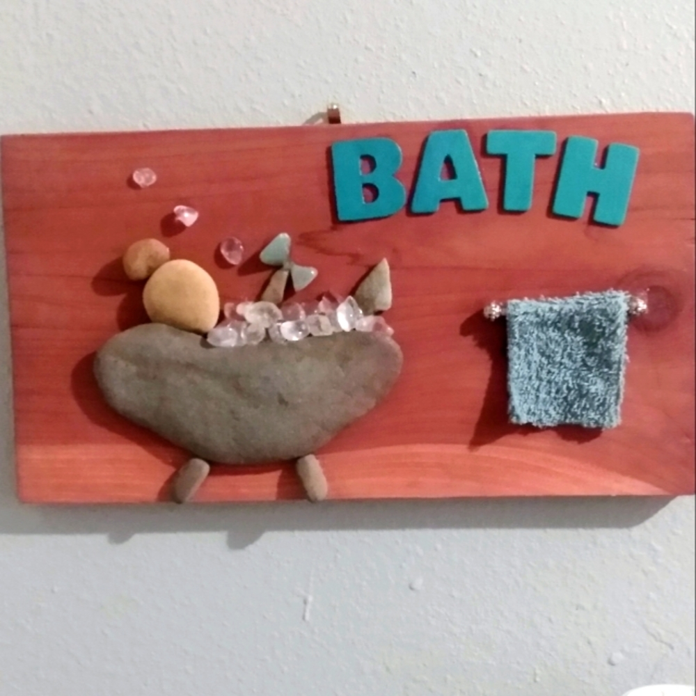 Handcrafted pebble art